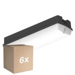 Voordeelpak 6x Ledvance LED Bulkhead Compact Zwart 8W 840lm - 830 Warm Wit | 356x115mm - IP65